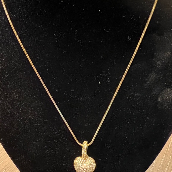Vermeil gold heart necklace with cz’s 18-20 inches - Picture 6 of 9
